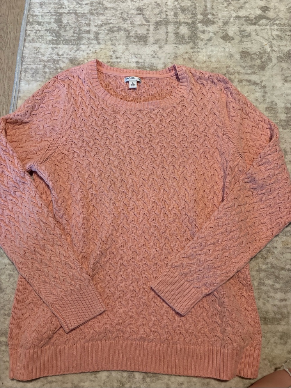 Croft & Barrow Pink Knit Sweater Size Large